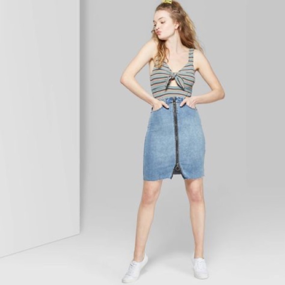 NWT Wild Fable Zip Denim Pencil Skirt - Picture 4 of 4